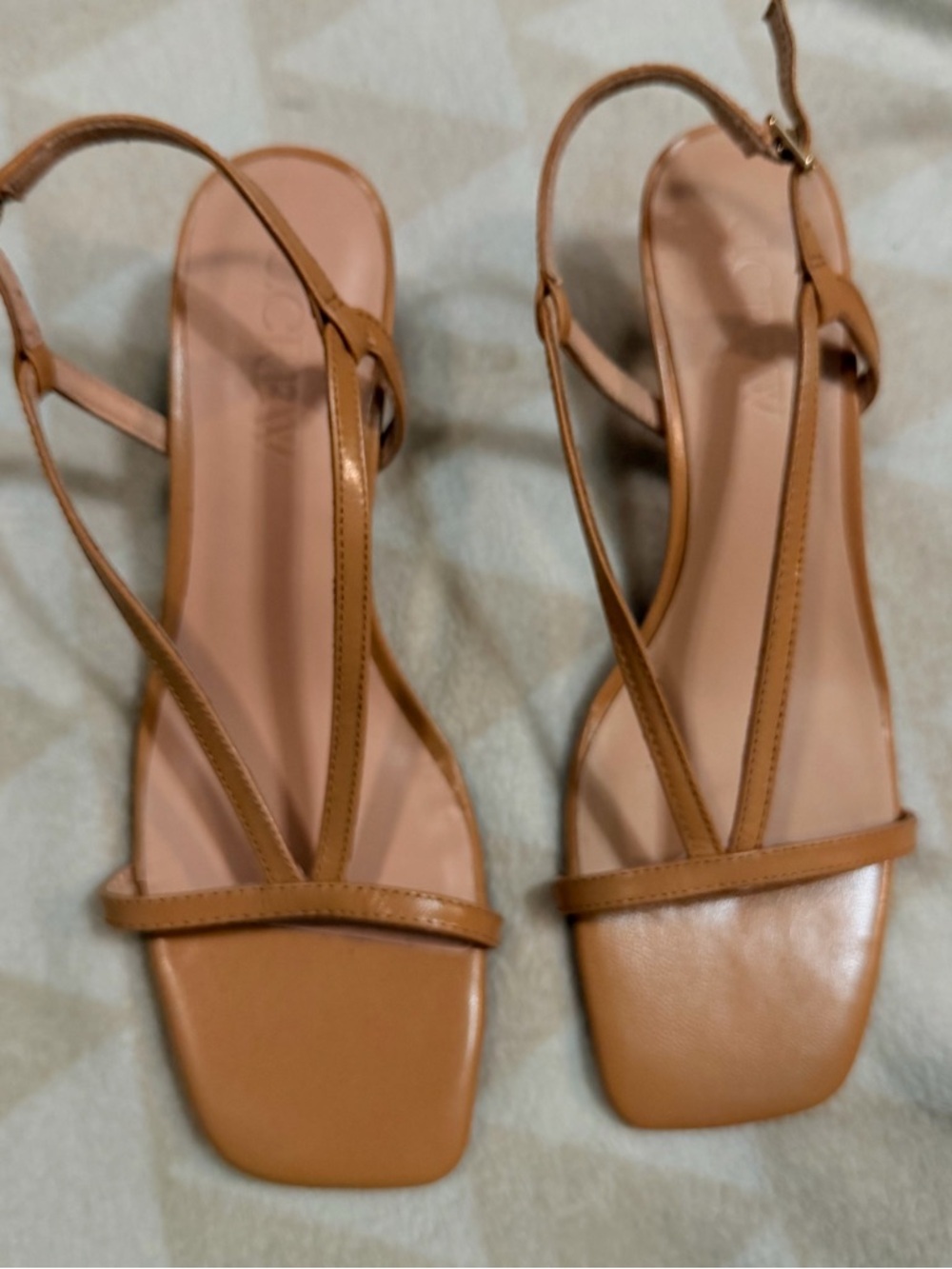 J crew Krista slingback kitten-heel sandals in leather English fawn - Picture 5 of 7